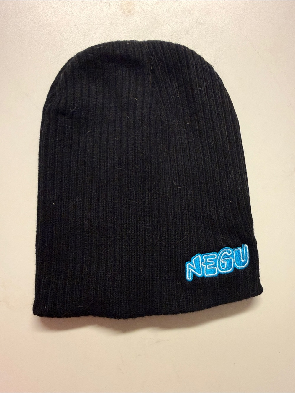Black Ribbed Kids Beanie Hat